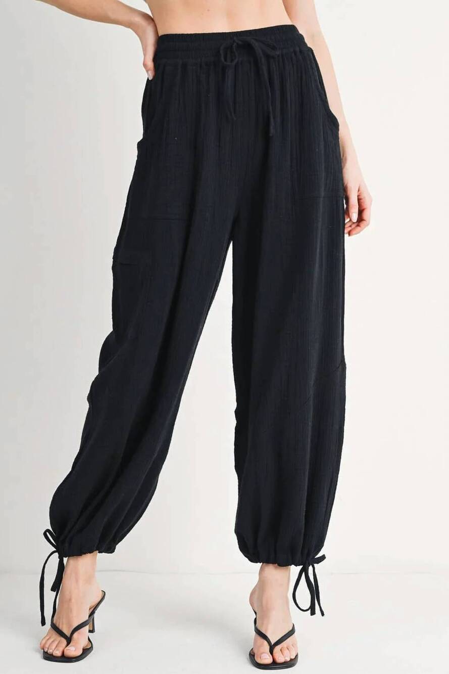 NEW BLUIVY jogger harem drawstring pants in black